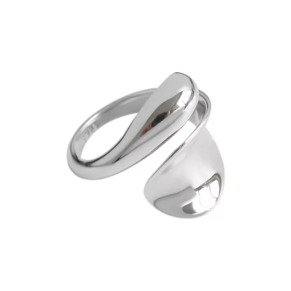 NEW Minimalist S925 Teardrop Adjustable Band Ring - Picture 2 of 11